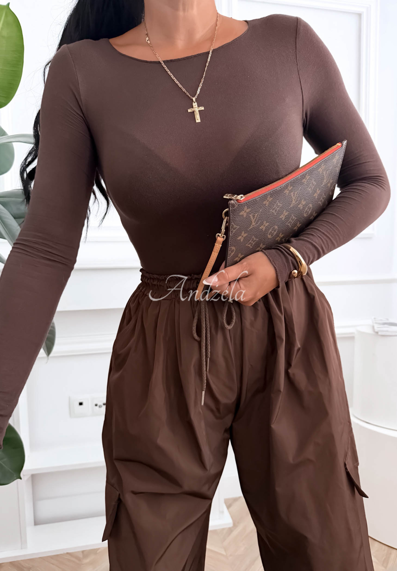 Bluse mit Modal Not Sorry Schokoladenbraun