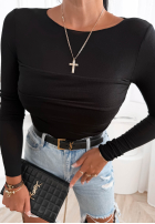 Bluse z dekoltem w łódkę z modalem Take A Risk Schwarz