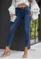 Hose Jeans skinny z paskiem Lost Again dunkelblau