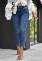 Hose Jeans skinny z paskiem Lost Again dunkelblau