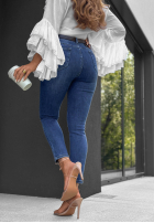 Hose Jeans skinny z paskiem Lost Again dunkelblau