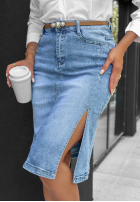 Jeans Rock midi z paskiem For The Moment Hellblau
