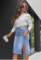 Jeans Rock midi z paskiem For The Moment Hellblau