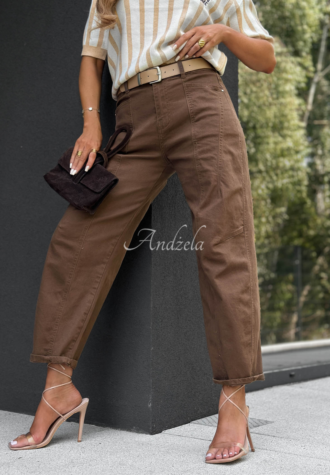 Ballon Jeans mit Gürtel Autumn Darling Schokoladenbraun