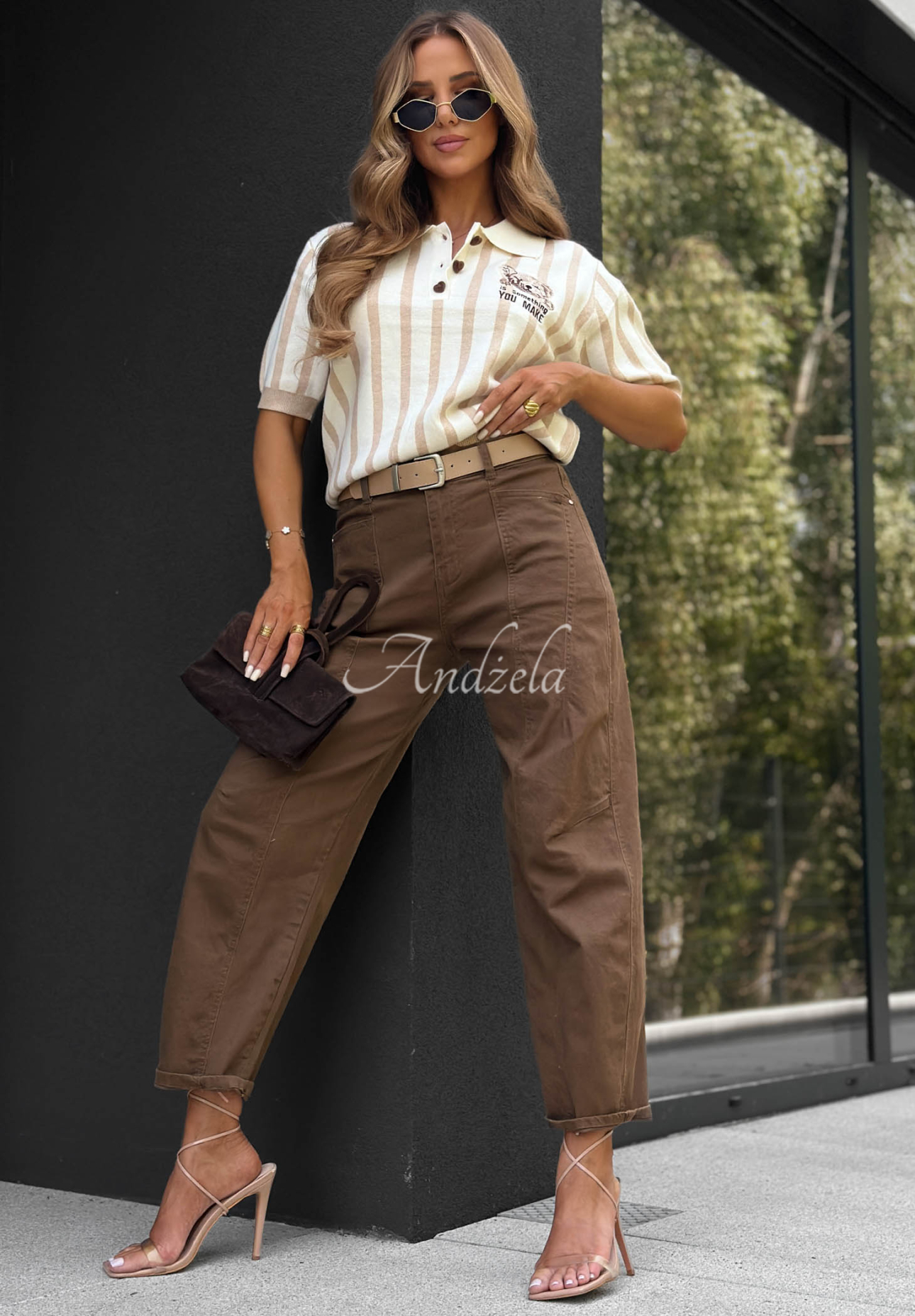 Ballon Jeans mit Gürtel Autumn Darling Schokoladenbraun