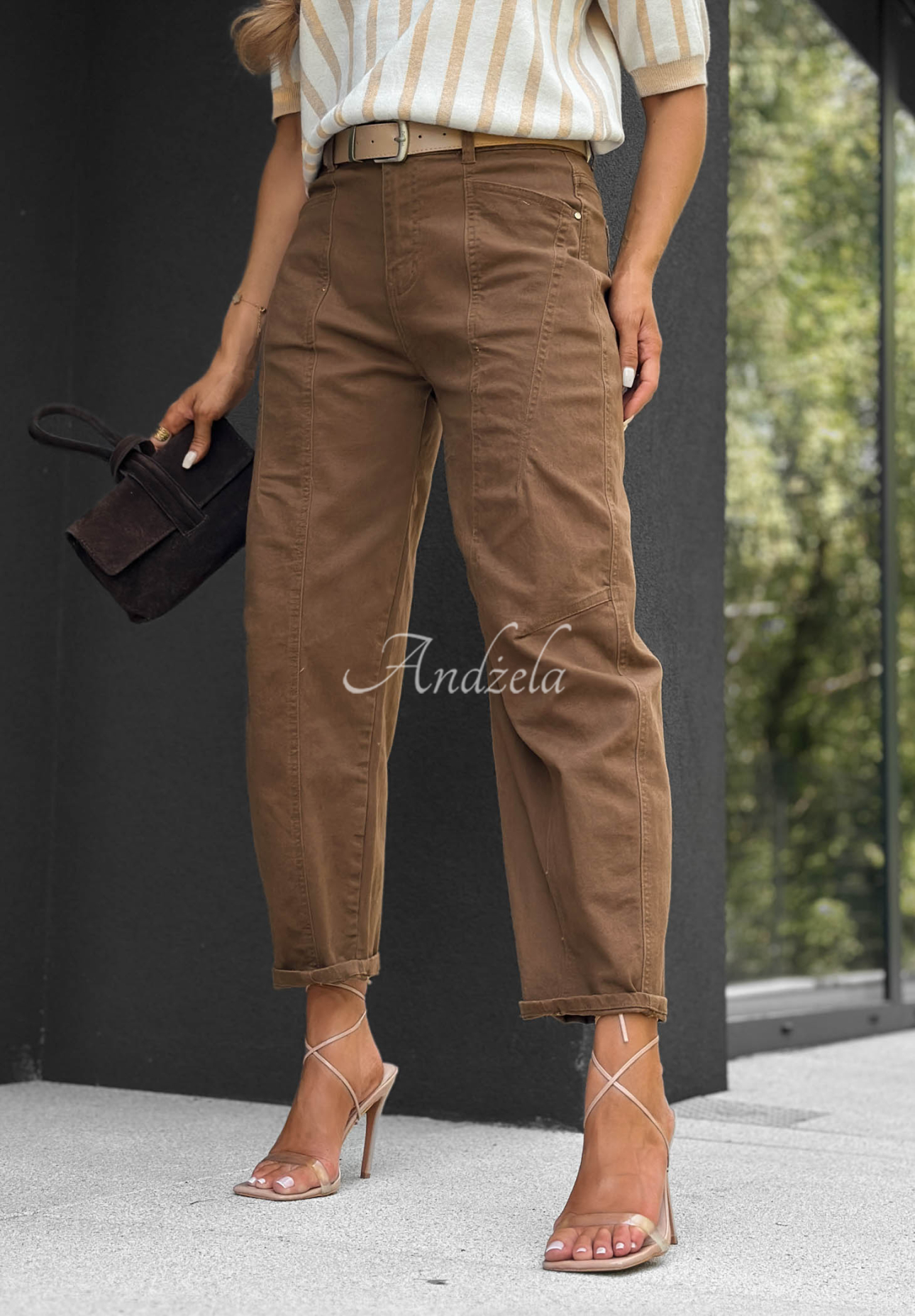 Ballon Jeans mit Gürtel Autumn Darling Schokoladenbraun