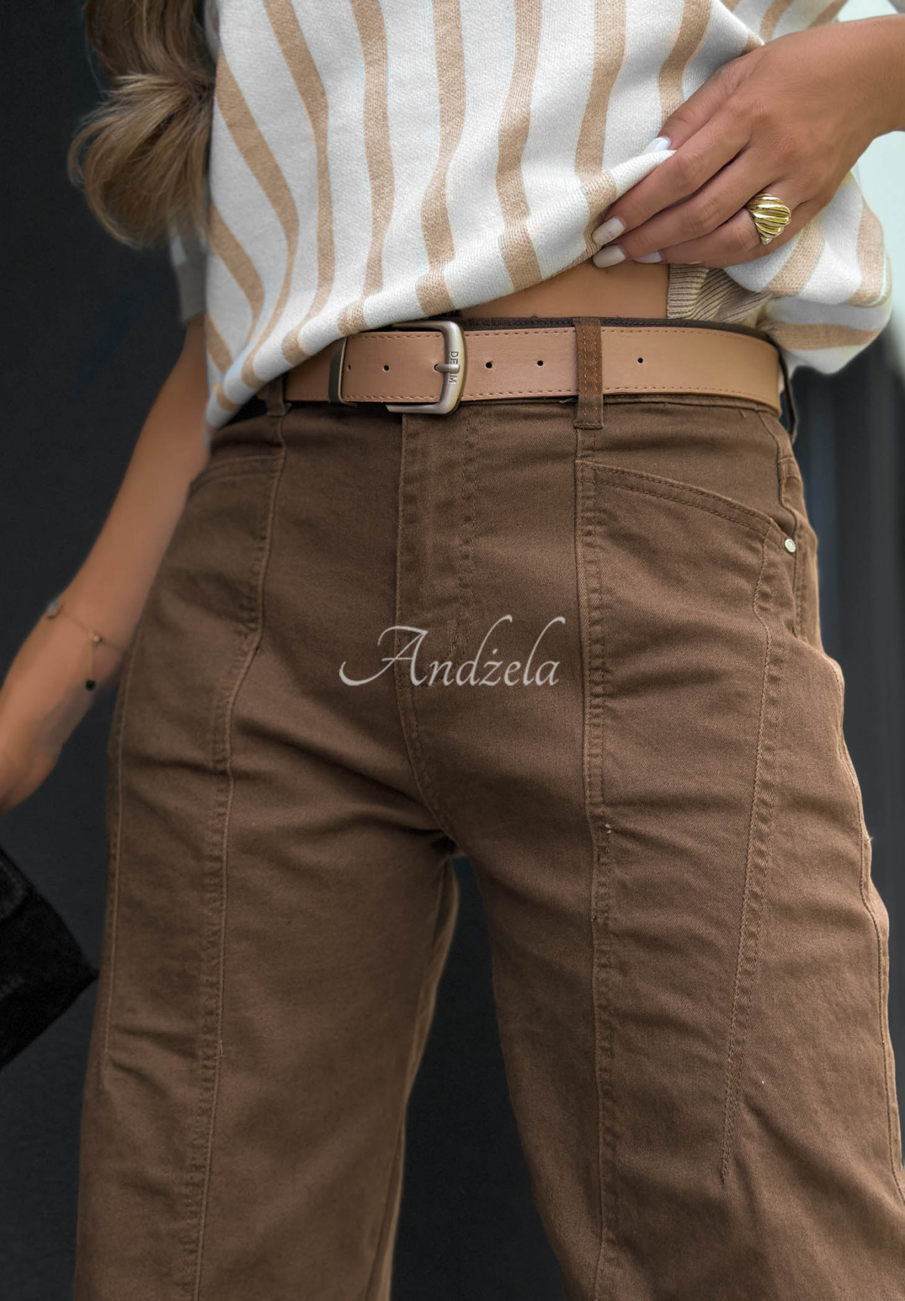 Ballon Jeans mit Gürtel Autumn Darling Schokoladenbraun