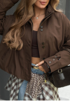 Krótka Jacke bomberka z kołnierzem Hazel Charm Beige
