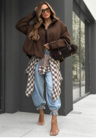 Krótka Jacke bomberka z kołnierzem Hazel Charm Beige