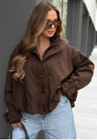 Krótka Jacke bomberka z kołnierzem Hazel Charm Beige