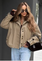 Krótka Jacke bomberka z kołnierzem Hazel Charm Beige