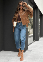 Hose Jeans mom fit  z paskiem Over Again Blau