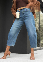 Hose Jeans mom fit  z paskiem Over Again Blau