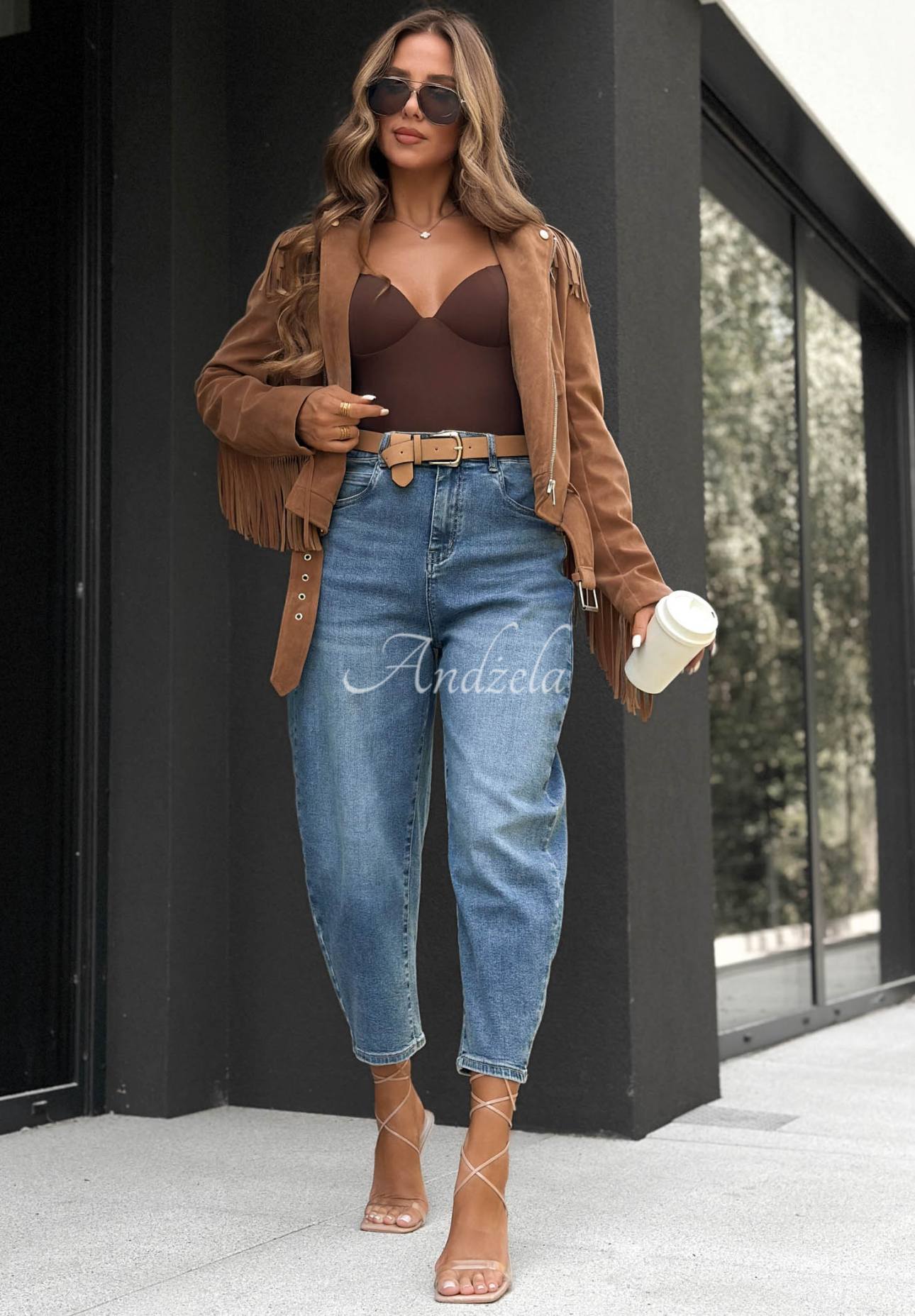 Ballon Jeans mit Gürtel Over Again Blau