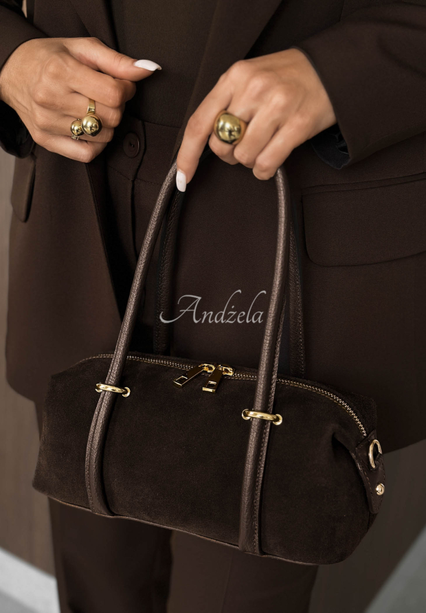 Wildlederhandtasche Morning Elegance Schokoladenbraun