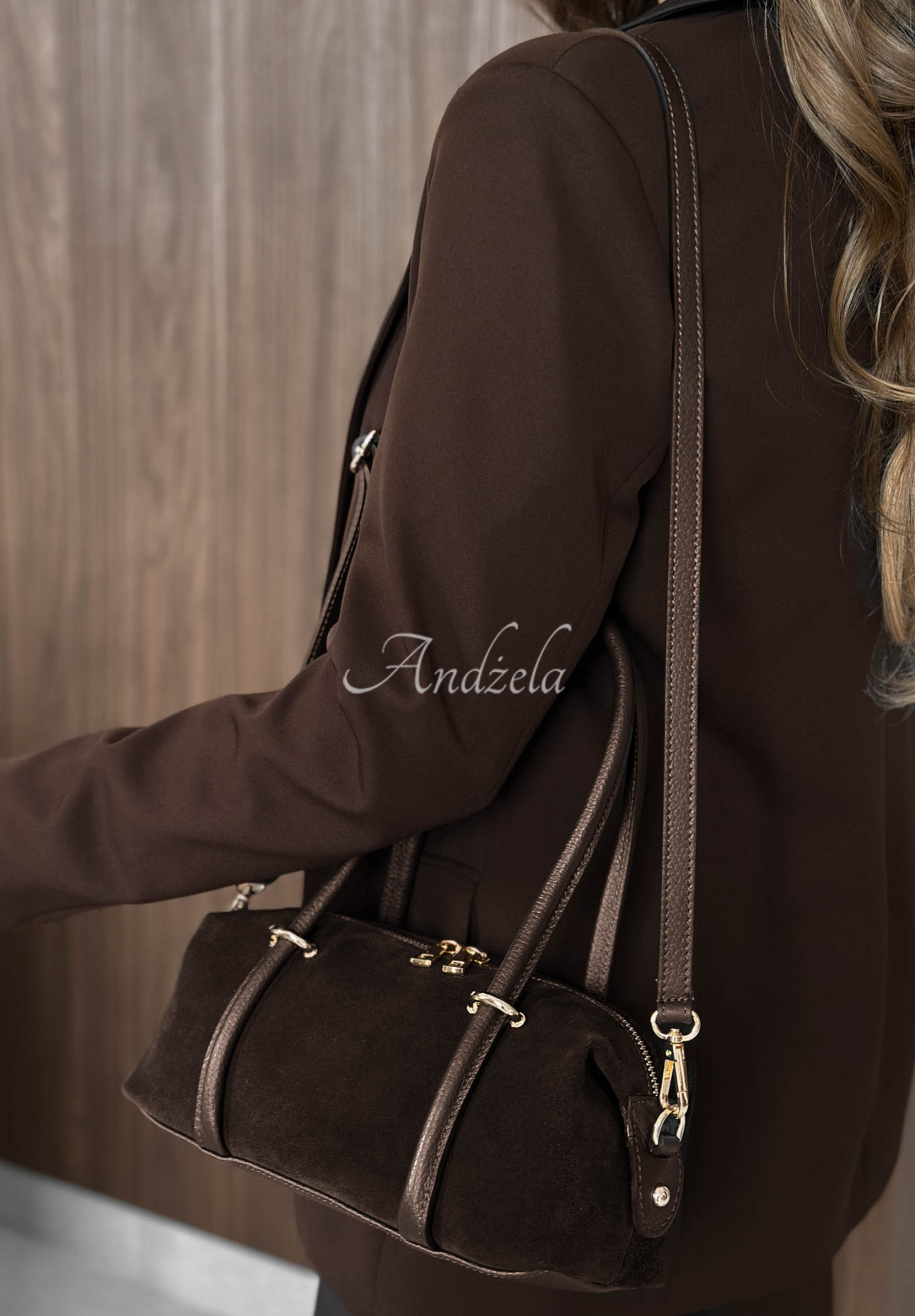 Wildlederhandtasche Morning Elegance Schokoladenbraun