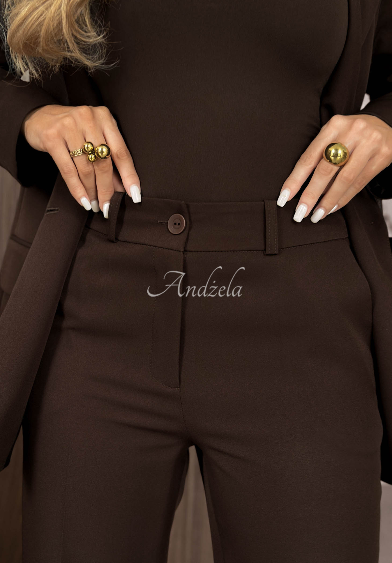 Elegante Hose wide leg aus Viskose Perfect Timing Schokoladenbraun