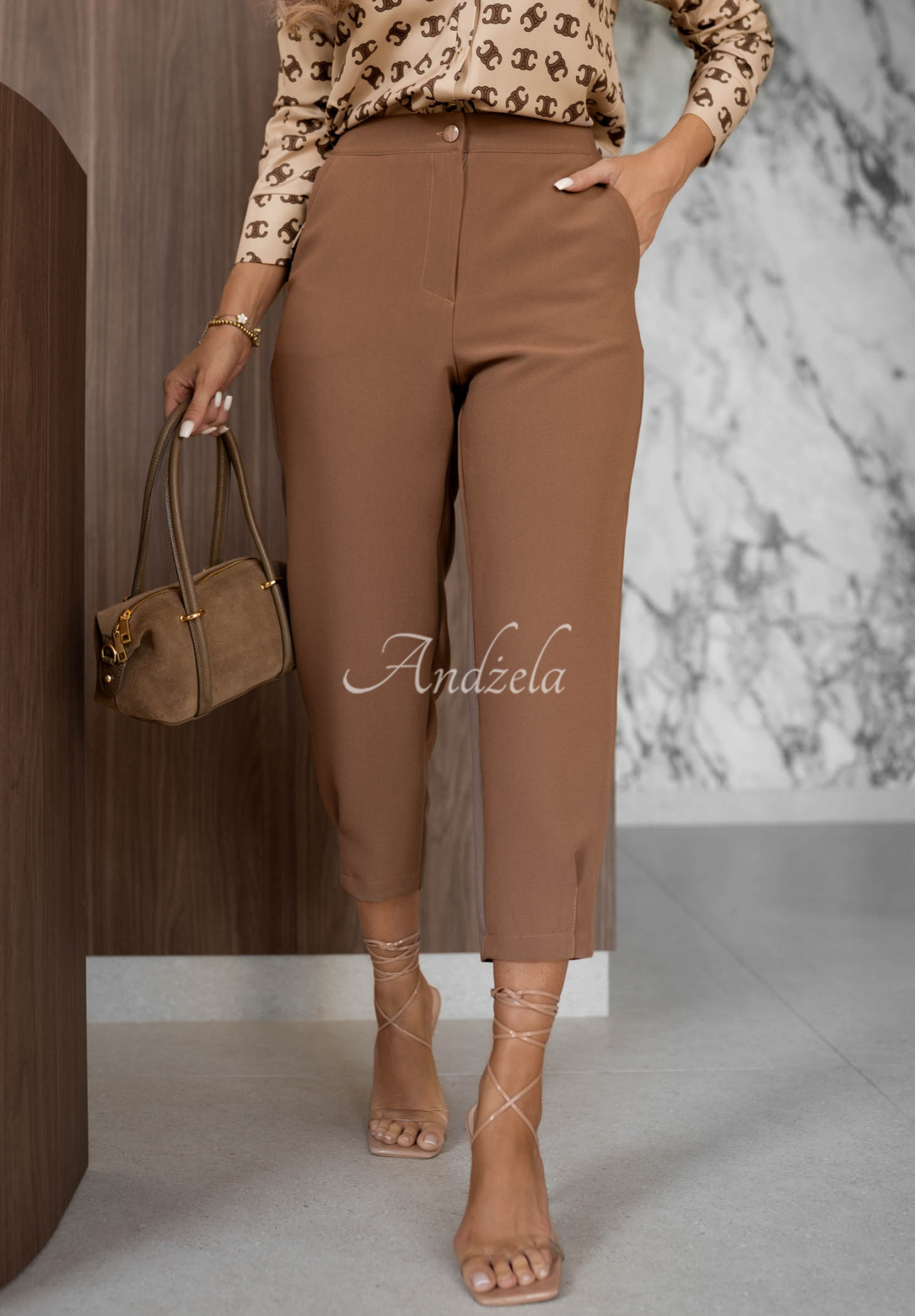 Elegante Zigarettenhose aus Viskose Laura Camel