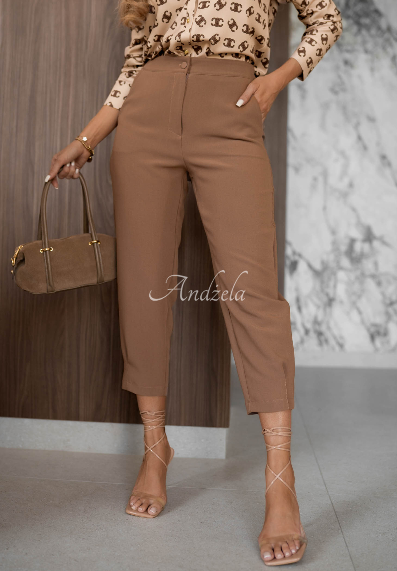 Elegante Zigarettenhose aus Viskose Laura Camel