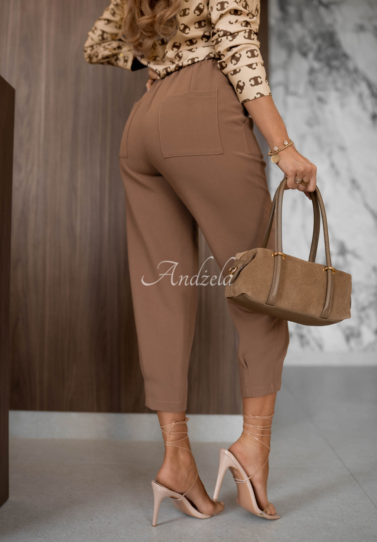 Elegante Zigarettenhose aus Viskose Laura Camel