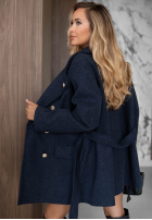 Dwurzędowy Mantel z paskiem Autumn Secret Dunkelblau