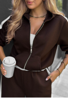 Sweat Set Sweatshirt i Hose z lampasem Lazy Sunday Rot