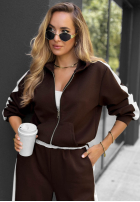 Sweat Set Sweatshirt i Hose z lampasem Lazy Sunday Rot