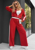 Sweat Set Sweatshirt i Hose z lampasem Lazy Sunday Rot