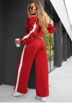 Sweat Set Sweatshirt i Hose z lampasem Lazy Sunday Rot