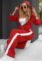 Sweat Set Sweatshirt i Hose z lampasem Lazy Sunday Rot