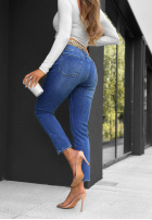 Hose Jeans mom fit z paskiem True Feeling Blau