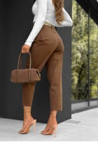 Hose Jeans mom fit z paskiem Sun Fade Camel