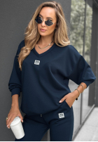 Wiskozowy Sweat Set City Blend Schokoladenbraun