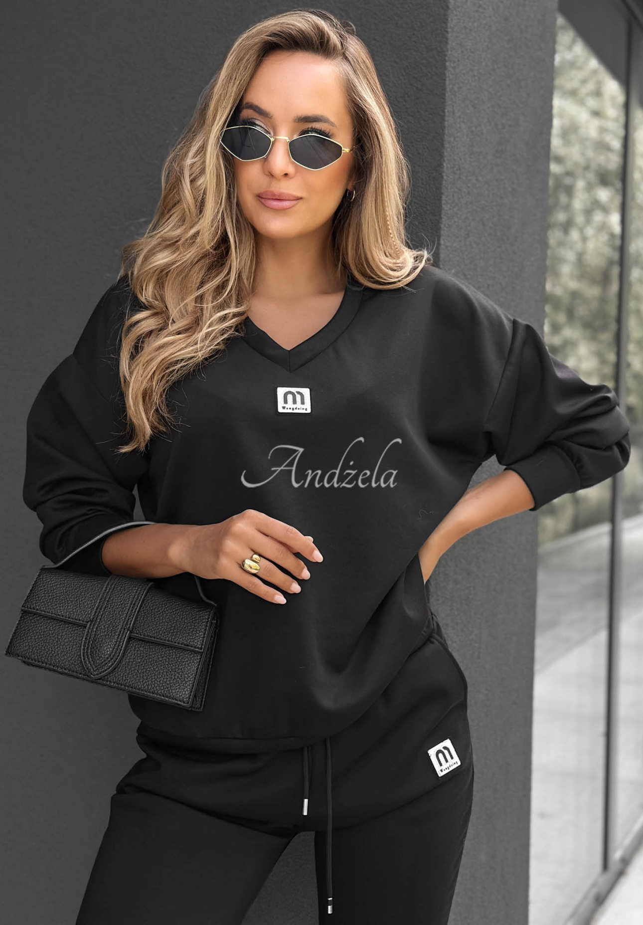 Viskose-Trainingsanzug-Set City Blend Schwarz