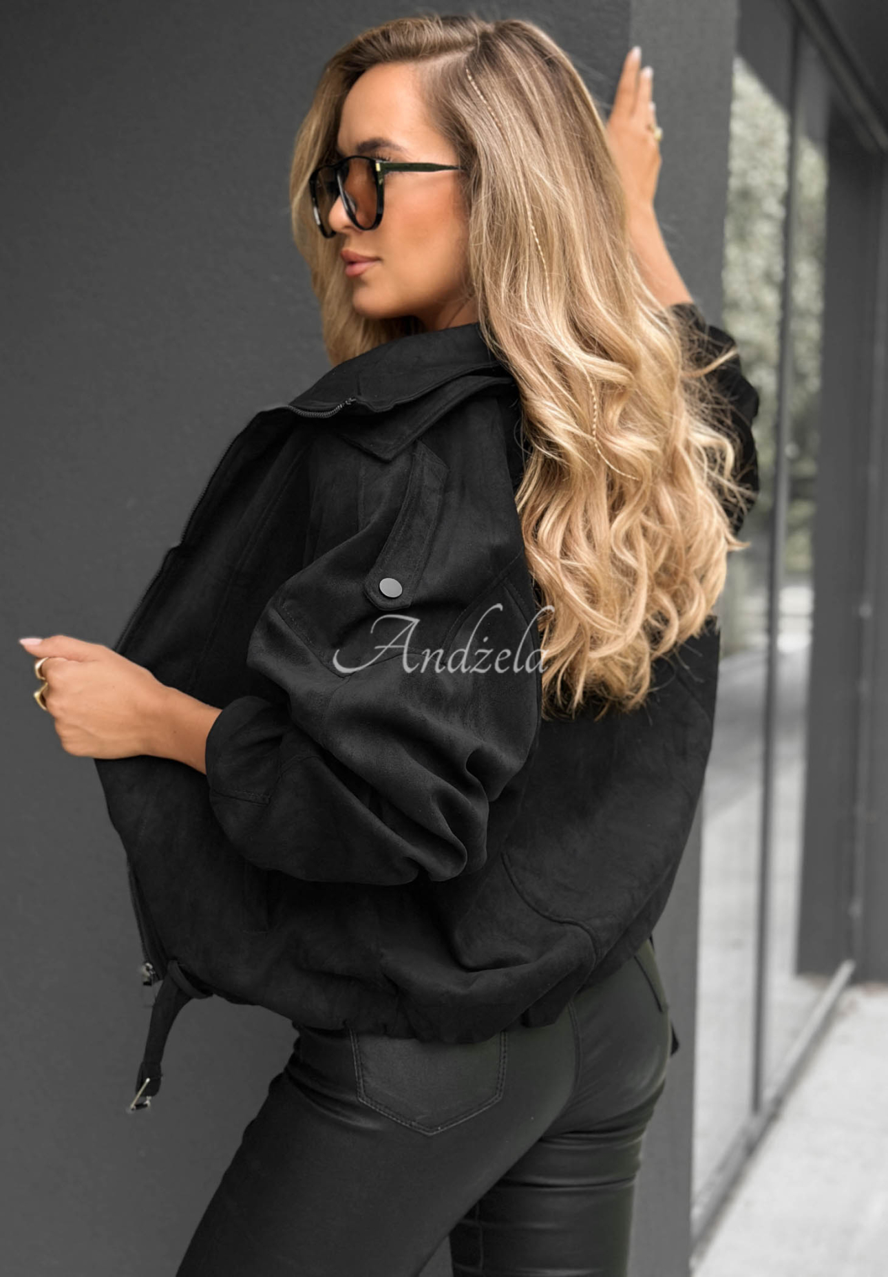Wildlederjacke Kiss The Sky Schwarz