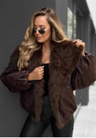 Dwustronna wzorzysta Jacke z futerkiem True Balance Schwarz