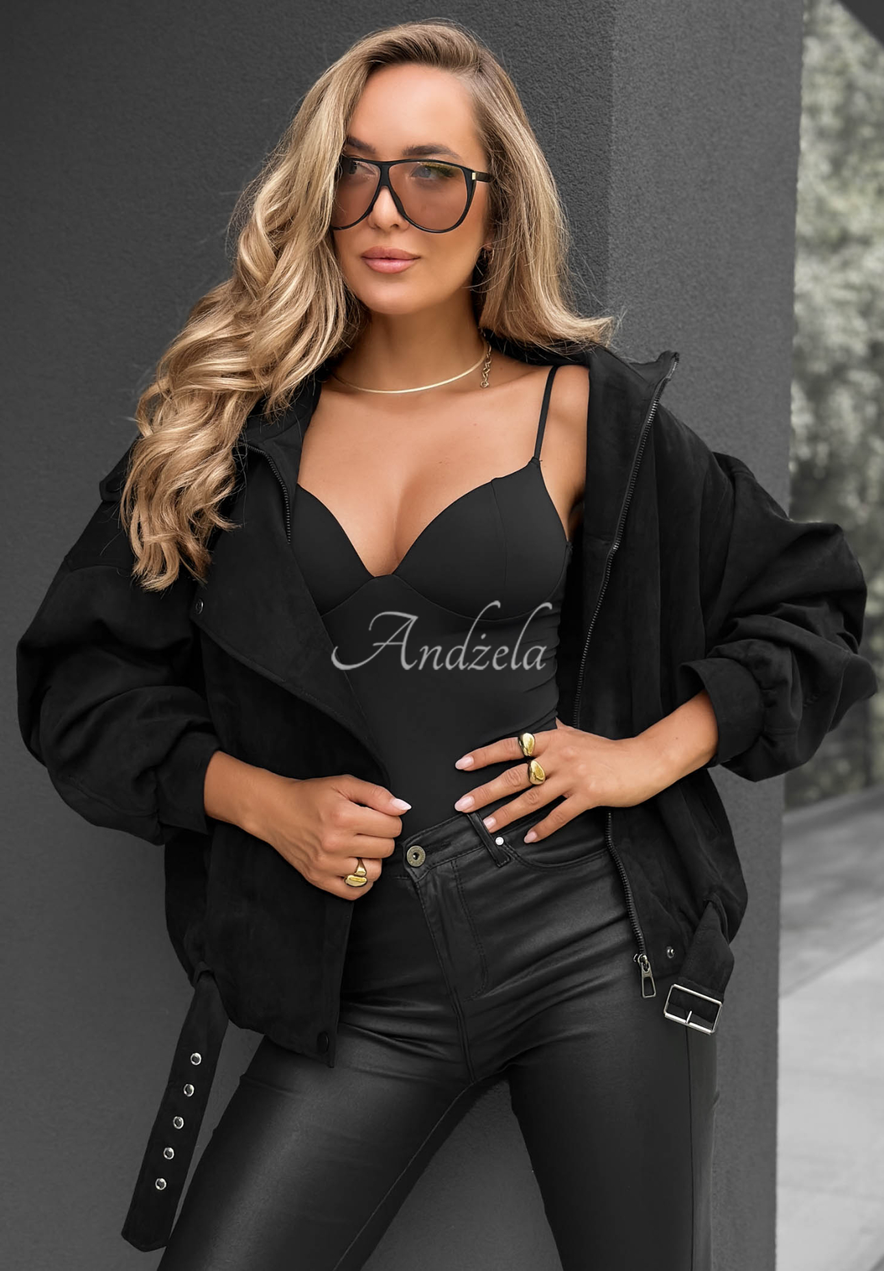 Wildlederjacke Kiss The Sky Schwarz