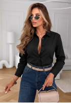 Klassisch elegancka Hemd z bawełny Pearl Cove Schwarz