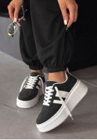 zamszowe Sportschuhe Start With Forever Schwarz-Weiß