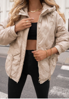 Pikowana Jacke z kapturem Autumn Escape Beige