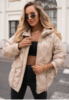 Pikowana Jacke z kapturem Autumn Escape Beige