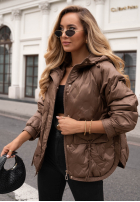 Pikowana Jacke z kapturem Autumn Escape Beige