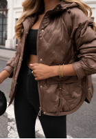 Pikowana Jacke z kapturem Autumn Escape Beige