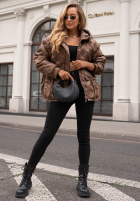 Pikowana Jacke z kapturem Autumn Escape Beige
