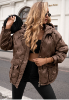 Pikowana Jacke z kapturem Autumn Escape Beige