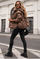Pikowana Jacke z kapturem Autumn Escape Beige