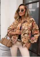 Żakardowa Jacke bomberka w kwiaty Secret Bloom Beige