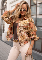 Żakardowa Jacke bomberka w kwiaty Secret Bloom Beige