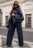Zamszowa Jacke bomberka oversize Early Season Himmelblau