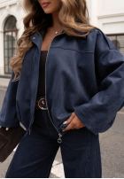 Zamszowa Jacke bomberka oversize Early Season Himmelblau